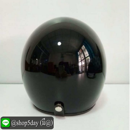 AVEX หมวกกันน็อควินเทจคลาสสิค ราคาถูก รุ่น LB สีดำเงา คิ้วดำ ผ้าดำ