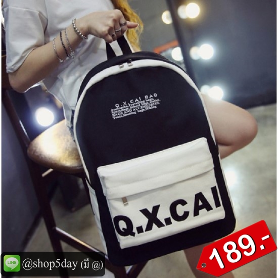 กระเป๋าเป้ Q.X.CAI กระเป๋าสะพายหลัง