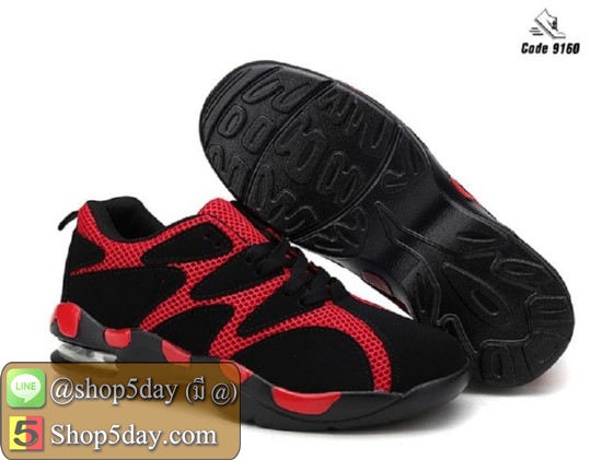 รองเท้าผ้าใบ รุ่นยอดฮิต ระบายอากาศได้ดี (แดง-ดำ)