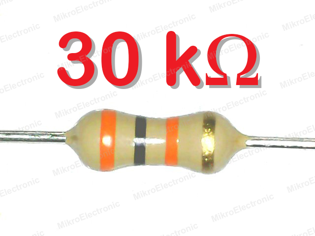 30K 1/4W 5% ตัวต้านทาน แพ็คละ 10 ตัว Carbon Film Fixed Resistor