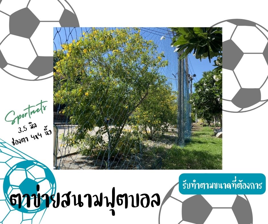 พร้อมส่ง ตาข่ายสนามฟุตบอลบอล ตาข่ายเชือกหนาพิเศษ ตาข่ายสนามฟุตบอลบอล ตาข่ายล้อมสนามบอล ตาข่ายกั้นเขตสนาม ตาข่ายสนามกีฬา