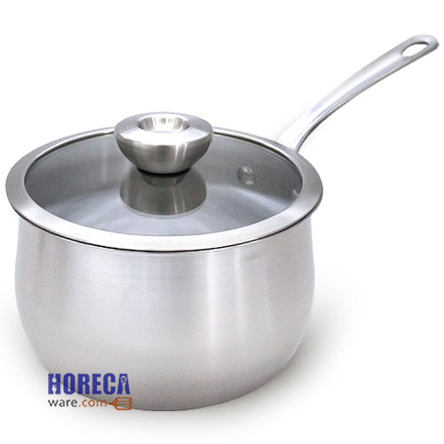 หม้อด้าม 18ซม. White Steel พร้อมฝาแก้ว 2.8ลิตร ตราไมย์เออร์