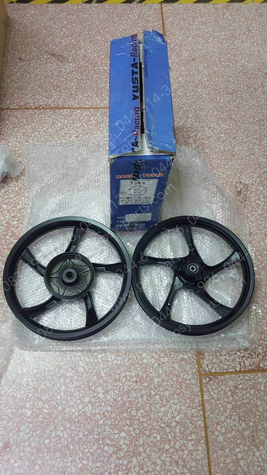 ล้อแม็กคู่ MIO 115-I, FINO-I ดิสก์เบรค 3 รู (ขอบ14) 5ก้าน สีดำ