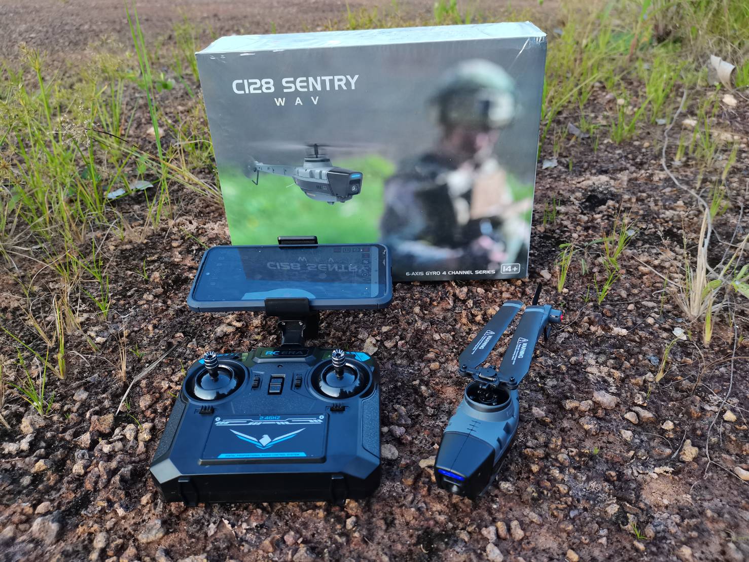C128 SENTRY SPY DRONE FPV USA ยานบินสอดแนมสหรัฐอเมริกา ระบบ FPV WIFI ติดกล้อง HD 720P CAMERA รีโมทควบคุม 2.4 GHZ