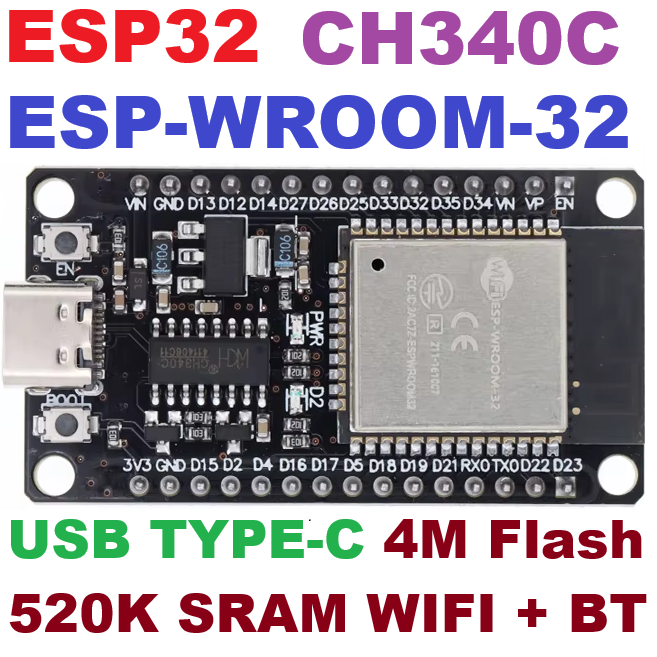 ESP32 Type-C 30pin CH340C development board WIFI + Bluetooth IoT smart home ESP-WROOM-32 ESP-32 ESP32 CH340