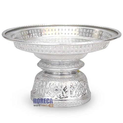 Thai pattern Khanto tray, silver, 22 cm, seal