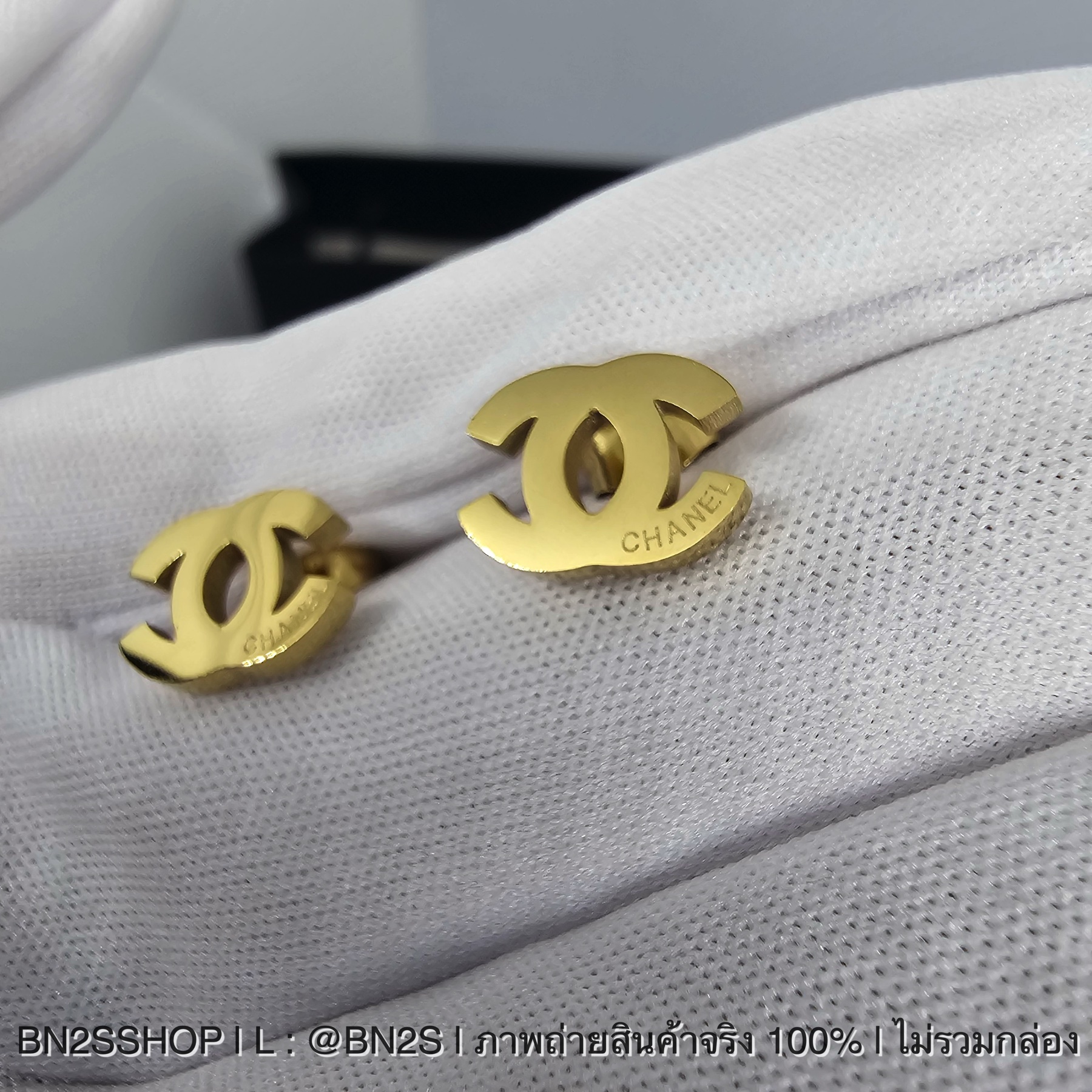 Chanel Studs Earrings ต่างหูสตั๊ดชาแนล อะไหล่ทอง งานปั๊ม เลเซอร์แบรนด์