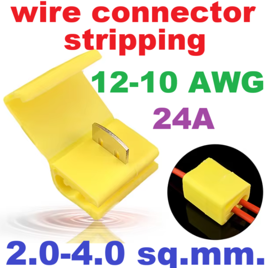 wire connector 2.0-4.0 sq.mm. non-destructive break-free wire splitter stripping-free plug-in terminal block