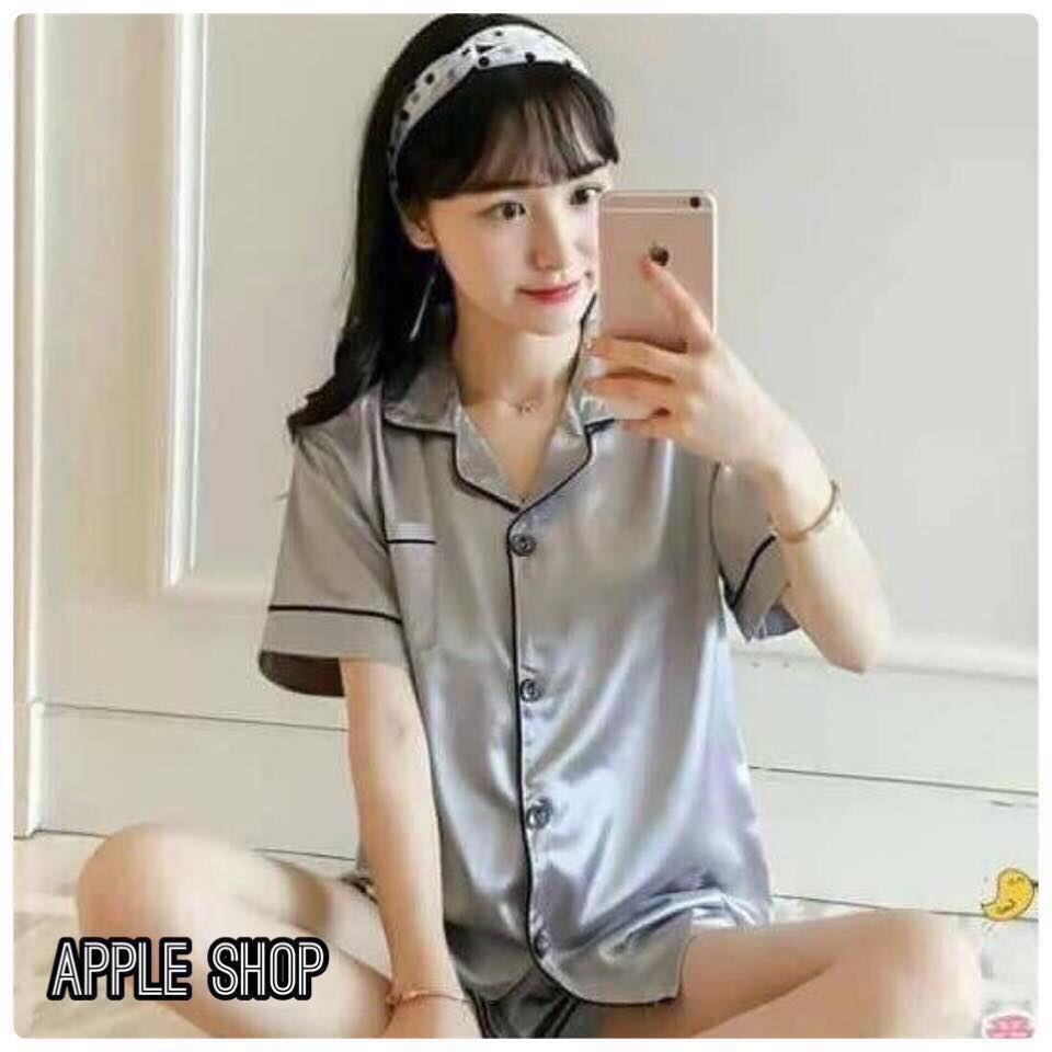 ชุดนอน เสื้อแขนสั้น-กางเกงขาสั้น ผ้าซาติน ผ้าแพร