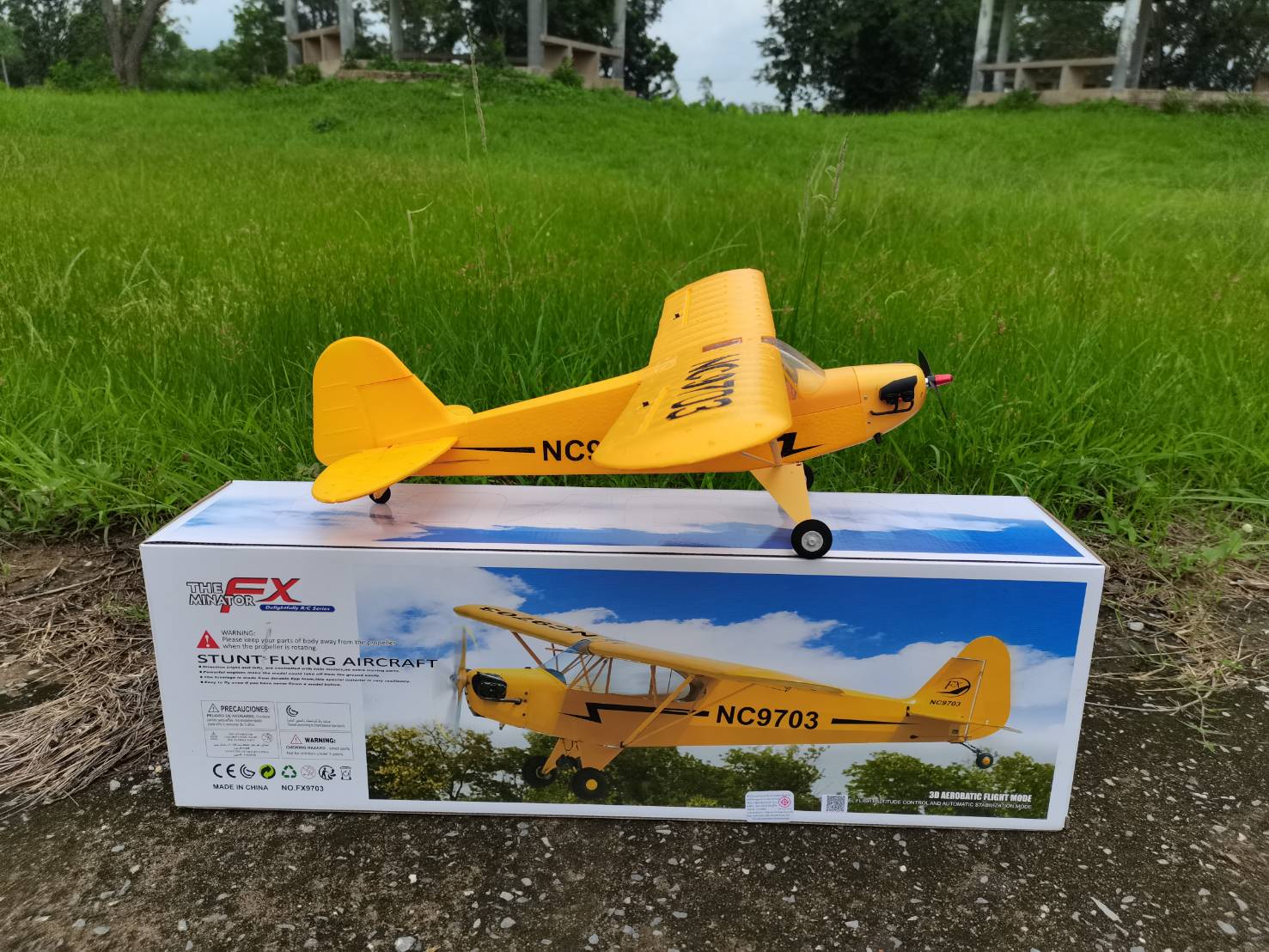 เครื่องบินบินบังคับวิทยุ THEMONTER FX9703 PIPER J-3 4CH 2.4GHZ ชุดพร้อมเล่น งานสเกลสวยงามมากๆ