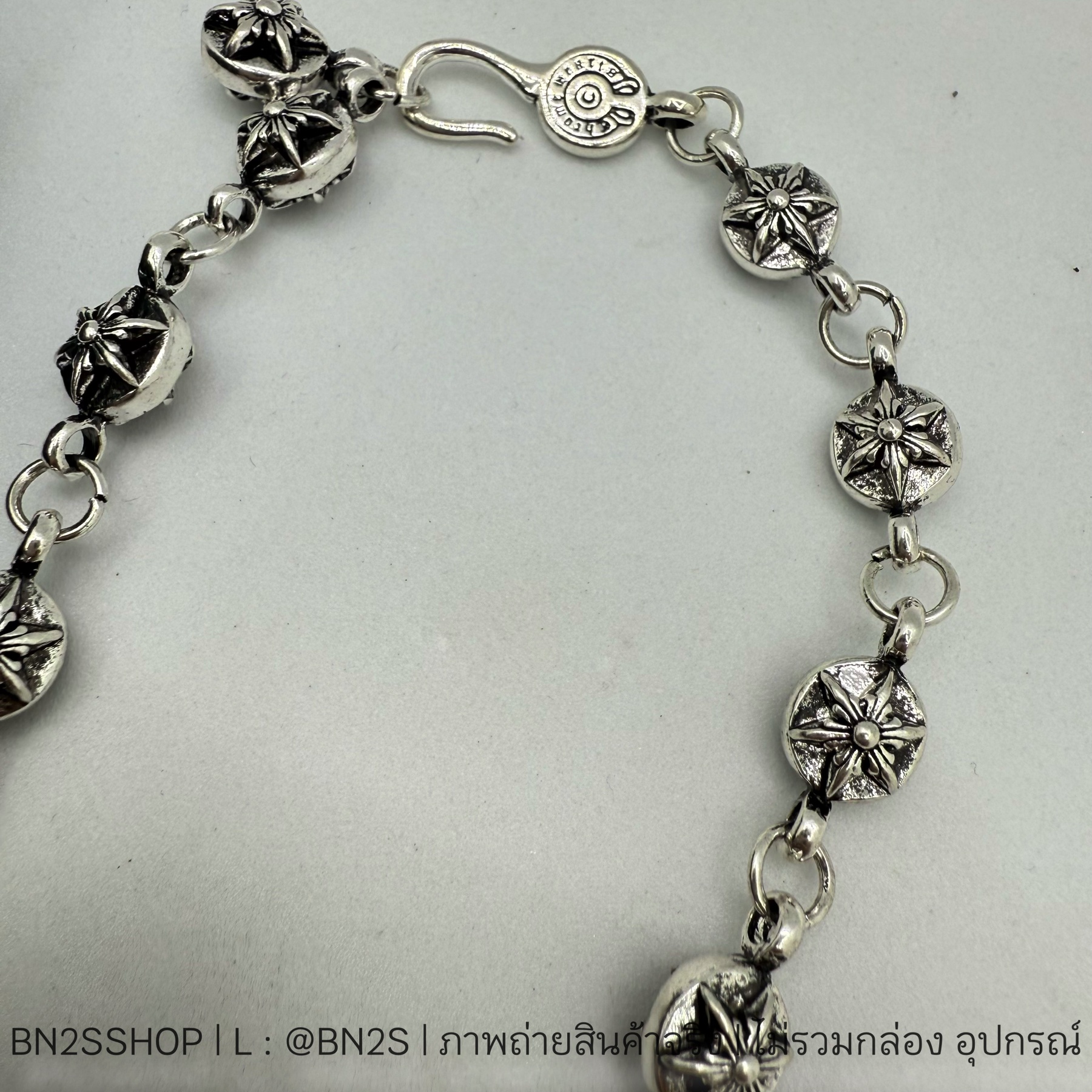 CHROME HEART Pendant Maltese Cross Chain Necklace | สร้อยคอผู้ชาย จี้กางเขน โครมฮาร์ท อะไหล่เงินปัดดำ |