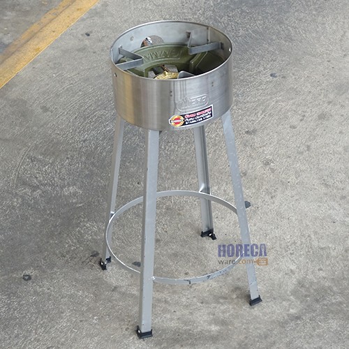 ชุดเตา kb5หัวเดี่ยว ขากลมสูง+บังลมสเตนเลส ไมโคร