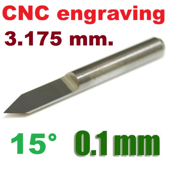 ดอกกัด Carbide PCB Board 15Degree 0.1mm Engraving Bits CNC Router Tool V-shape Diameter 3.175mm