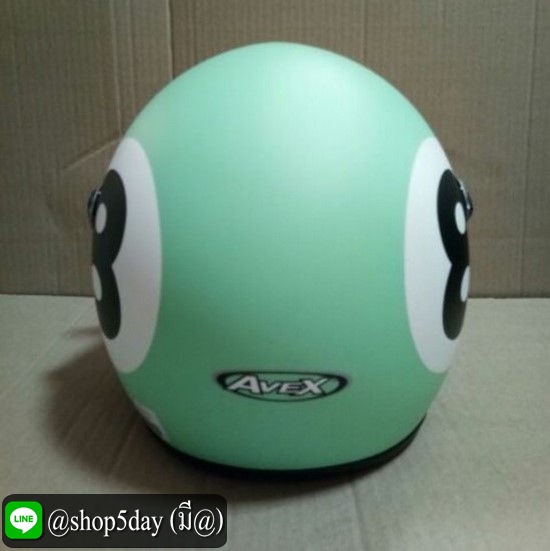 🔥หมวกกันน็อค TEENAGE ลายเลข 8 สีเขียวมิ้น