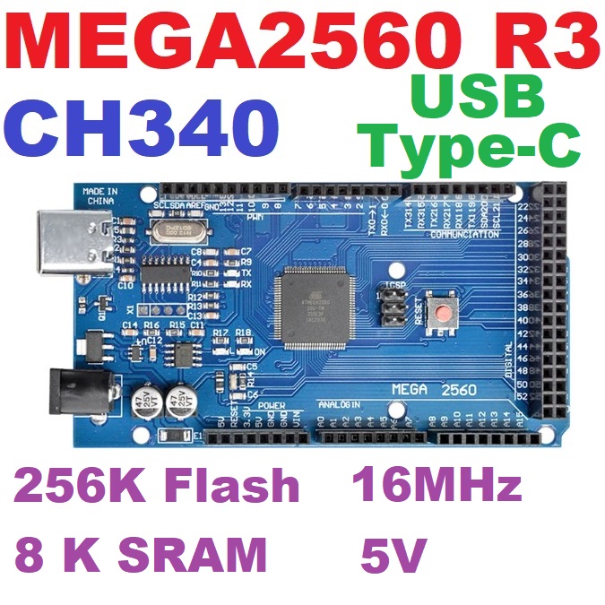MEGA2560 R3 version CH340G USB Typr-C development board