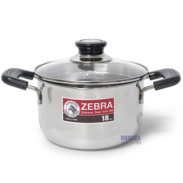 Cesar 5-piece pot set, glass lid CS5-217 Zebra head