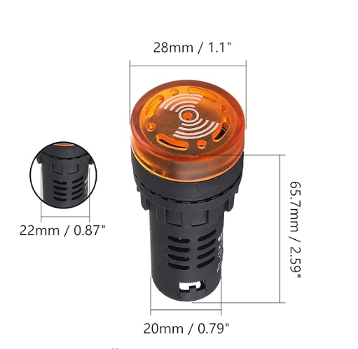 AD16-22SM 220V 22mm. flash Light Yellow color with sound buzzer alarm