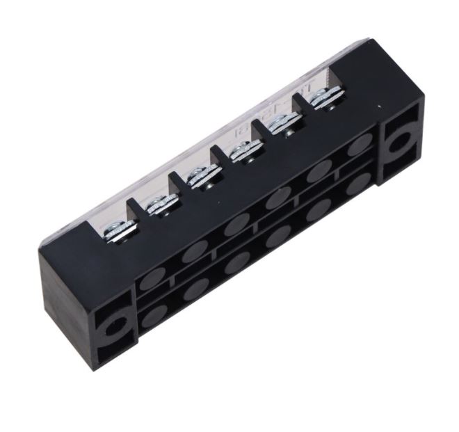 TB-1506 เทอร์มินอล บล็อก 600V 15A TB Series 6 Positions Ways Dual Row Barrier Screw Terminal Block Wire Connector
