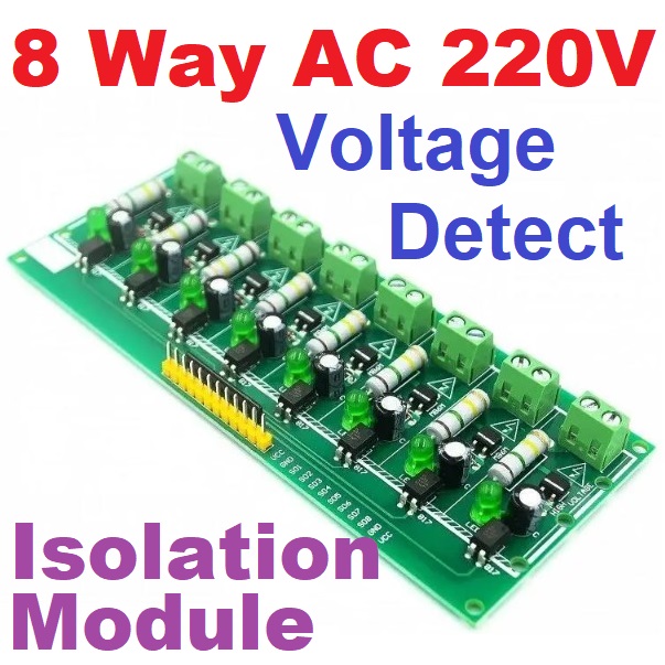 8 Channel Way AC 220V Optocoupler Isolation Module Voltage Detect Testing Board 3-5V For PLC Microcontroller TTL Level 1-Bit for Arduino