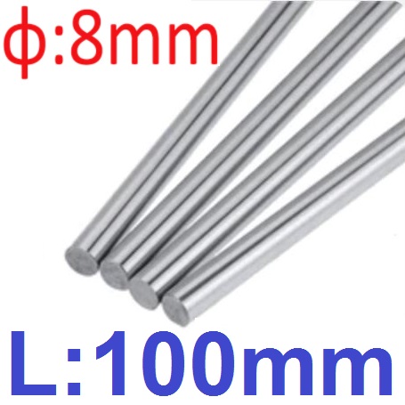 เพลาขนาด 8mm. ยาว 100mm. D8-100MM 3D printer D8 linear shaft rod shaft 8MM cylindrical linear guide rail Chrome Plated Liner Rods axis แกนเหล็ก แท่งเหล็ก