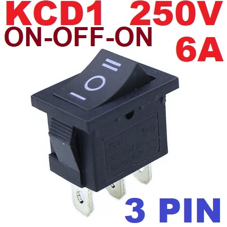 สวิตช์กดติดปล่อยดับ 2 ทาง 3 ขา 15*21mm.3pin Rocker Switch Switch 250V 6A Self-Reset Momentary Push Button Switch
