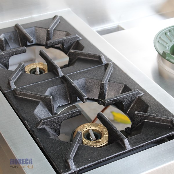 Western stove, 2 burners + water stove kb5-1 burner, rest on the left, total length 110cm, Masterware brand.