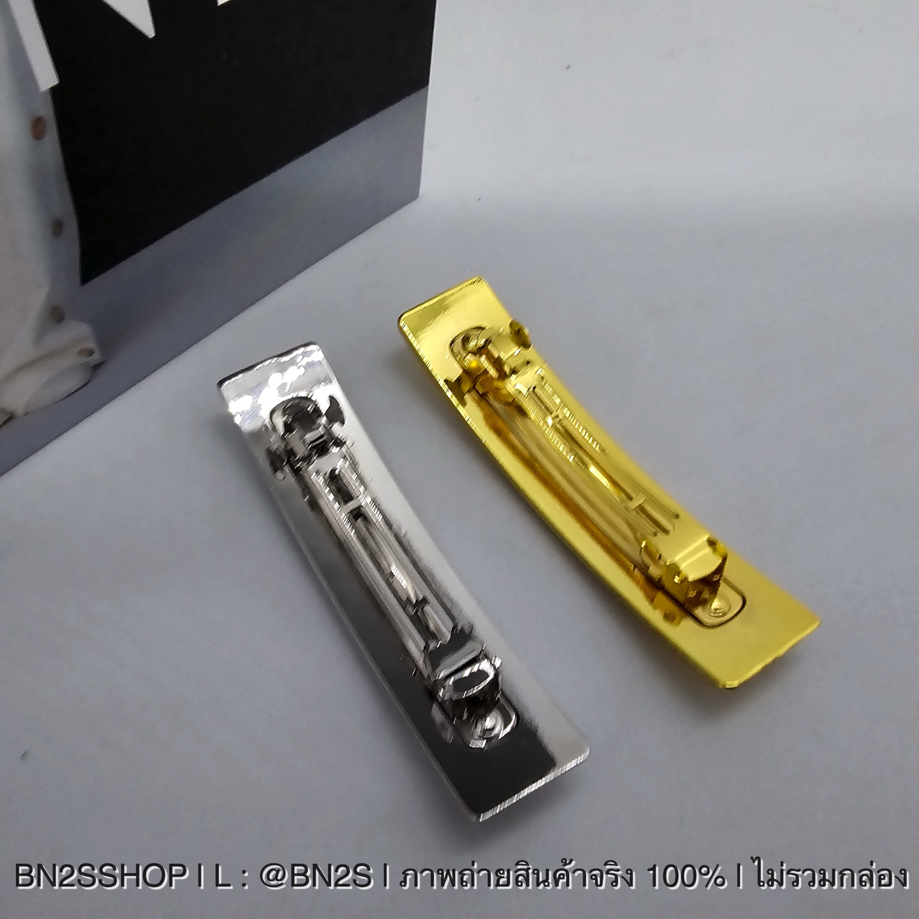 สีทอง | พร้อมส่ง CELINE HAIR CLIP IN BRASS AND STEEL WITH GOLD FINISH GOLD อะไหล่สีทอง เงิน โลโก้ ตัวนูน