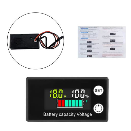 เครื่องวัดแรงดันไฟฟ้า Digital Electricity Meter Battery Capacity Indicator LCD Lead-acid Lithium Battery Two-wire Digital Voltmeter