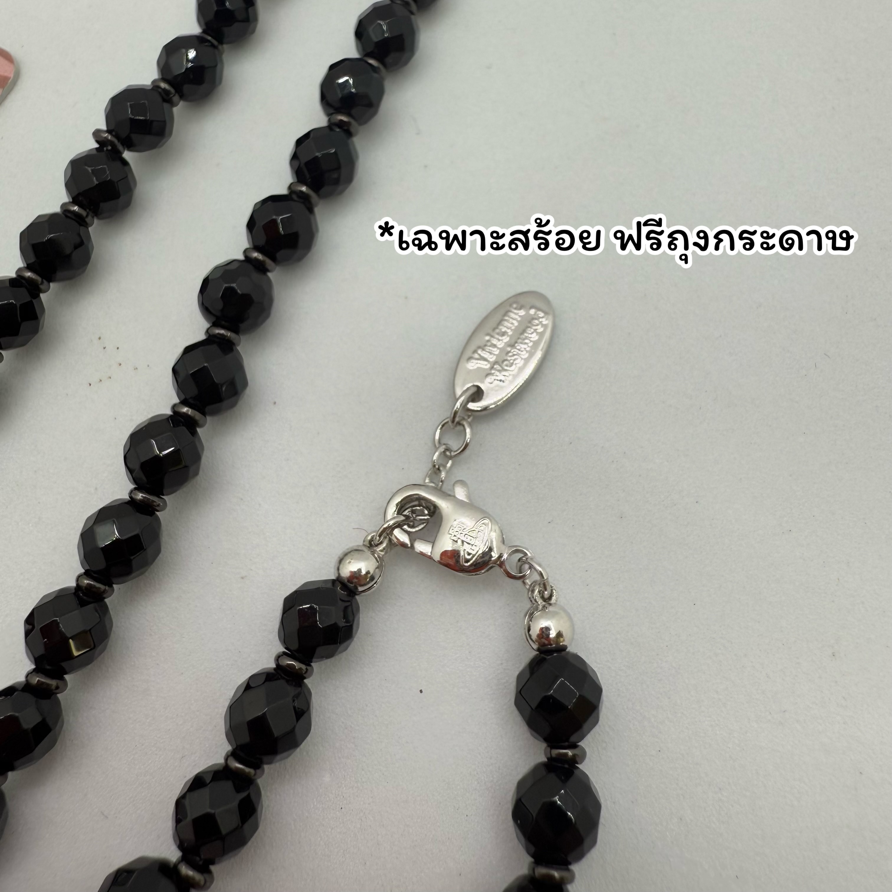 VIVIENNE WESTWOOD Orb Black Stone Braclete สร้อยข้อมือวิเวีย หินสีดำ งานออริ พร้อมส่งในไทย