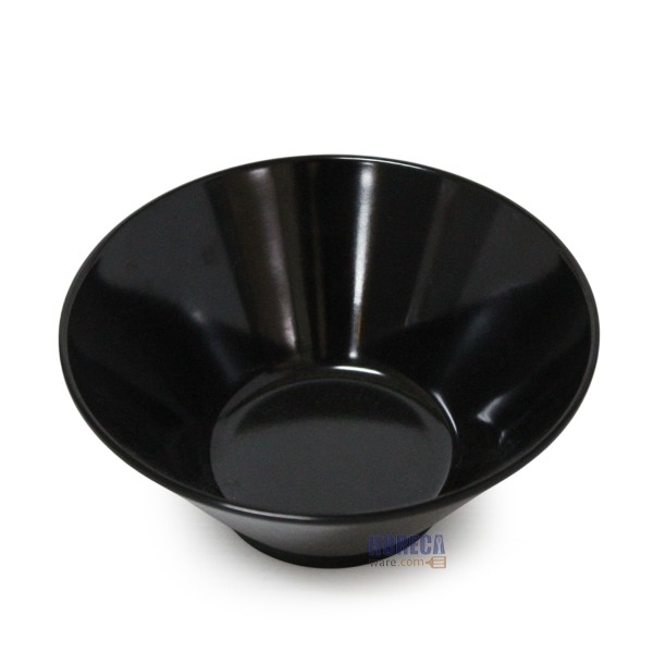 ชามกลมปากบานทรงญี่ปุ่น 6 นิ้ว [สีดำ] ตราปลายิ้ม