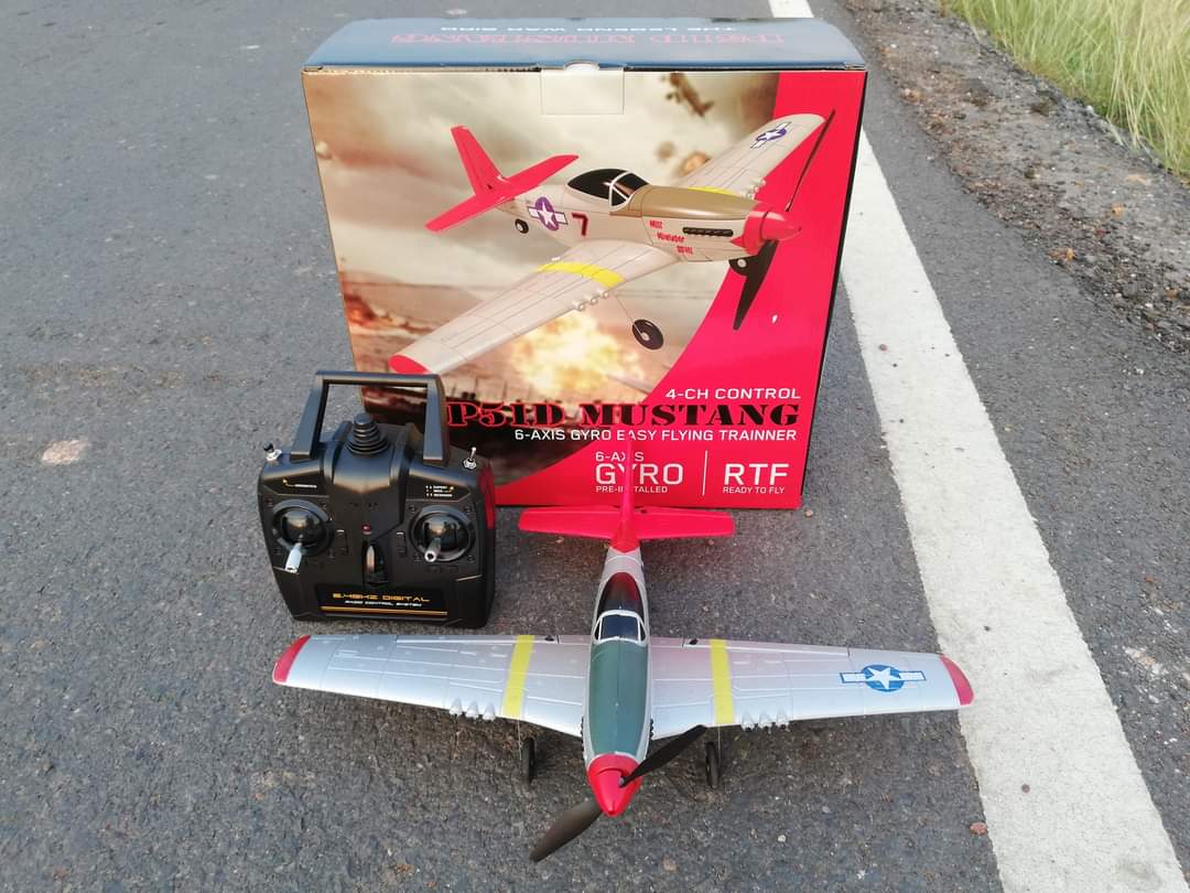 เครื่องบินบังคับวิทยุ Eachine Mini Mustang P-51D ระบบ 4CH ชุดพร้อมเล้น RTF