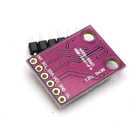 GY-9960-3.3 เซนเซอร์ตรวจจับสี RGB ตรวจวัดแสง UV ค่าสี RGB ตรวจจับการเคลื่อนไหวได้ 4 ทิศทาง สื่อสารแบบ I2C APDS-9960 RGB infrared gesture sensing movement direction recognition module