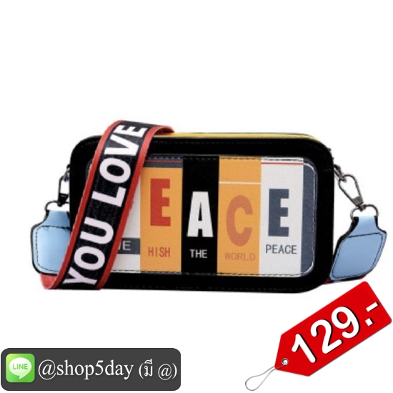 🔥กระเป๋าผ้าสะพายข้าง Korea BAG -PEACE No.01