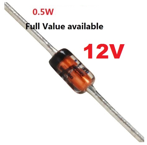 ซีเนอร์ไดโอด 12V 1/2W zener diode (0.5W) (500mW) DO-35