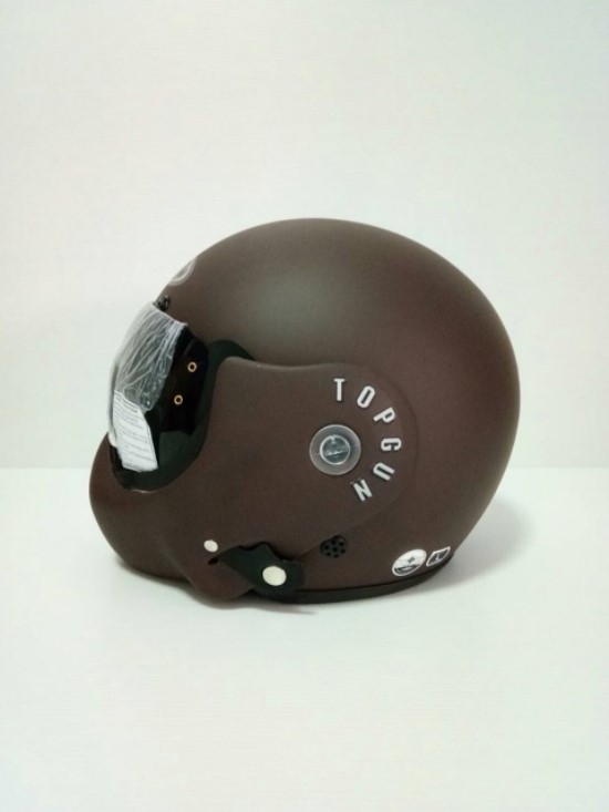 🔥หมวกกันน็อคTOPGUN สีน้ำตาลด้าน