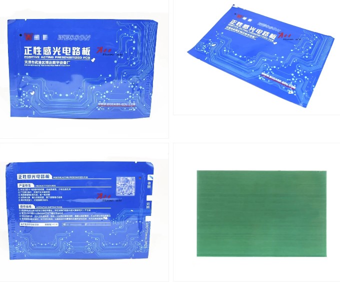 ฟิล์มไวแสง Positive FR-4 single-sided 10x15cm PCB glass fiber photosensitive copper clad laminate photosensitive board 10*15cm