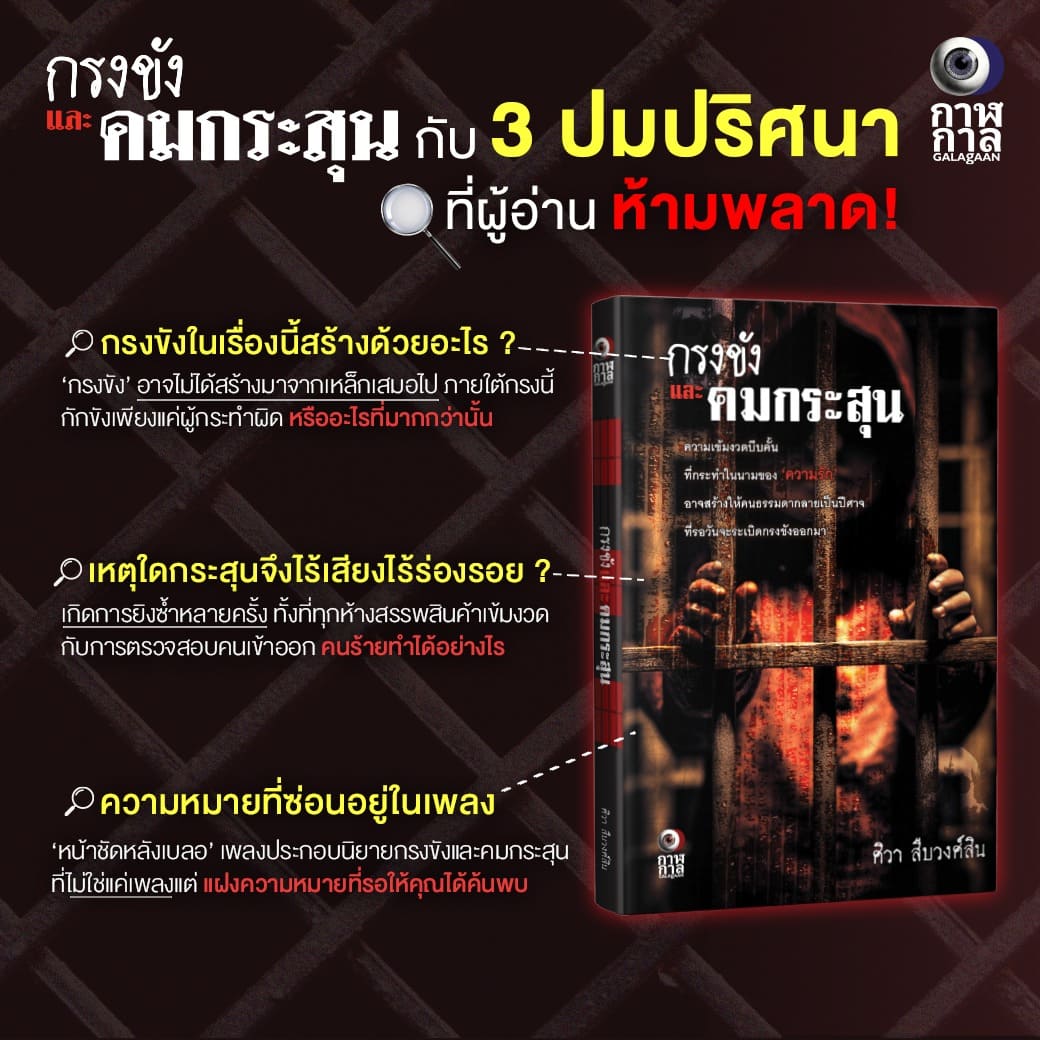หนังสือ กรงขังและคมกระสุน ผู้แต่ง: ศิวา สืบวงศ์สิน สำนักพิมพ์ กาฬกาล นิยาย สืบสวนสอบสวน ลี้ลับ