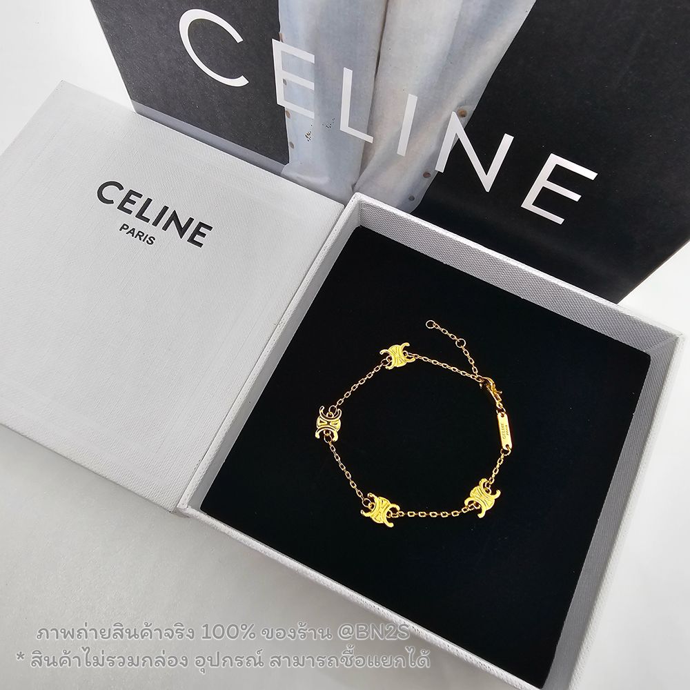 CELINE MINI TRIOMPHE BRACELET สร้อยคอซีลีน ผู้หญิง 1:1 เลเซอร์โลโก้ ไม่ลอก ไม่ดำ งานดี สวยมากรับประกันงานเลย สินค้าไม่รวมกล่องน้า สามารถซื้อกล่องเพิ่มได้จ้า