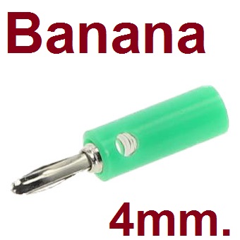 ปลั๊กกล้วย ตัวผู้ 4mm สีเขียว Banana plug head 4mm. บานานาปลั๊ก Green color Banana Jack panel Terminal audio accessories