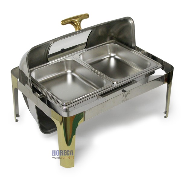 ชุดอ่างอุ่นอาหารคู่ ช่องกระจก ตราเพอร์เฟค