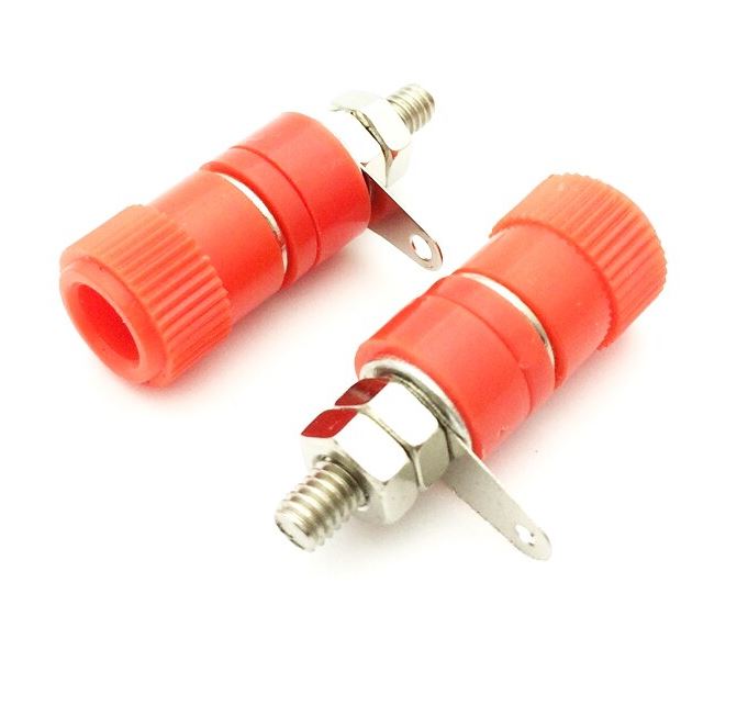 ปลั๊กกล้วย ตัวเมีย 4mm สีแดง Binding post JS-919 Terminal Connector Binding Post Banana Plug Jack Mount 4MM Red color บานานาปลั๊ก