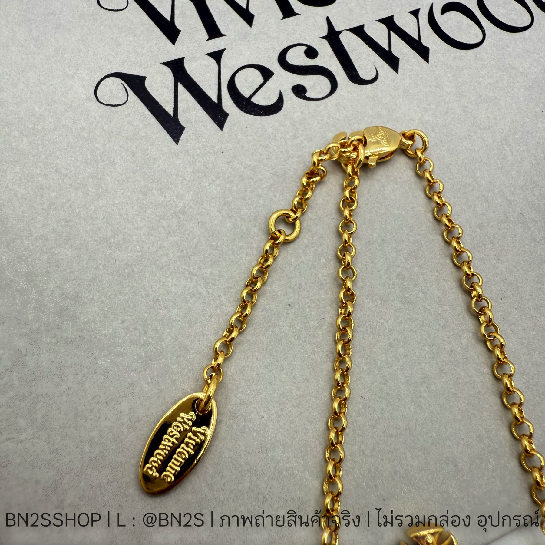 อะไหล่ทอง | Vivienne Westwood Mini Bas Braclete สร้อข้อมือจี้ดาวเสาร์สายโซ่ งานสวย