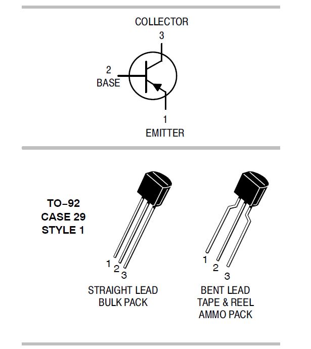 ทรานซิสเตอร์ 2N3906 PNP 40V 0.2A for General Purpose Amplifier and Switching