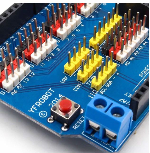 Placa De Expansão V5 Sensor Shield Arduino Uno R3 V5.0 Módulo Eletrônico Placa De Expansão V5 Sensor Shield Arduino Uno R3 V5.0 Módulo Eletrônico