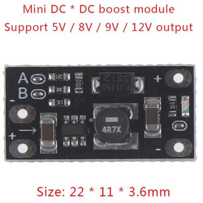 Real 10W DC-DC Multi-function mini boost module 3V-5.5V to 5V 8V 9V 12V /3.7V Lithium battery boost LED Indicator