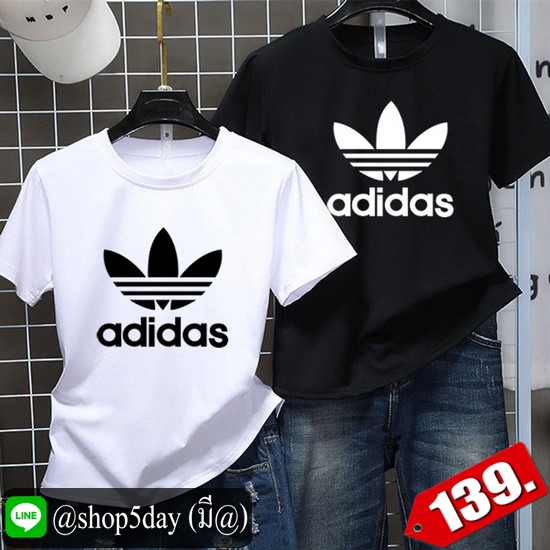 🔥 ใหม่ 2019 ยอดฮิต เสื้อยืดคอกลมลาย Adidas