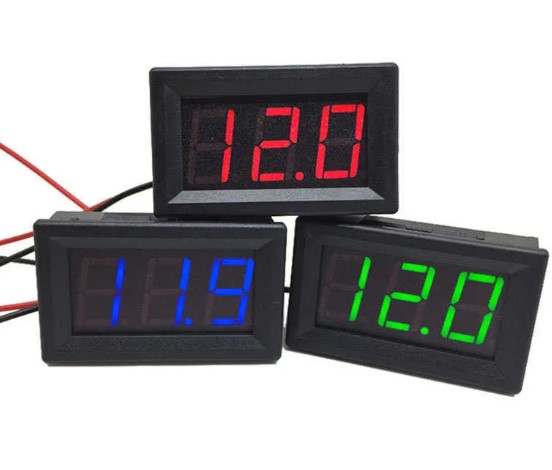 มิเตอร์วัดแรงดัน 4.5-30V จอสีเขียว 0.56 นิ้ว LED 7-Segment 0.56 Inch voltmeter Green Color