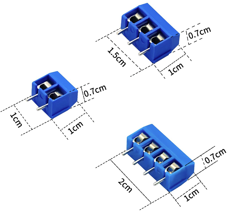 Terminal Block 3Pin Pitch 5.08mm KF301 ฺblue color Screw Terminal Block Connector 3 Pin