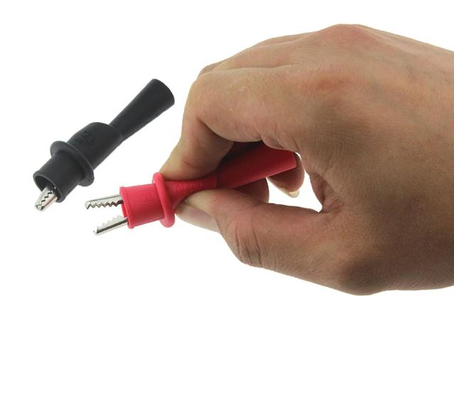 ปากคีบจระเข้ สีแดง สำหรับใช้เสียบกับสายมัลติมิเตอร์ Clips Alligator Test Clamps For Multimeter Tester Probe red color
