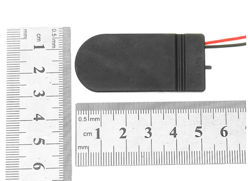 รางถ่านกระดุม 2ก้อน 6V มีสวิตช์เปิด/ปิด Button battery holder CR2032 LIR2032 two section 2 section 6V with line with cover with switch battery box